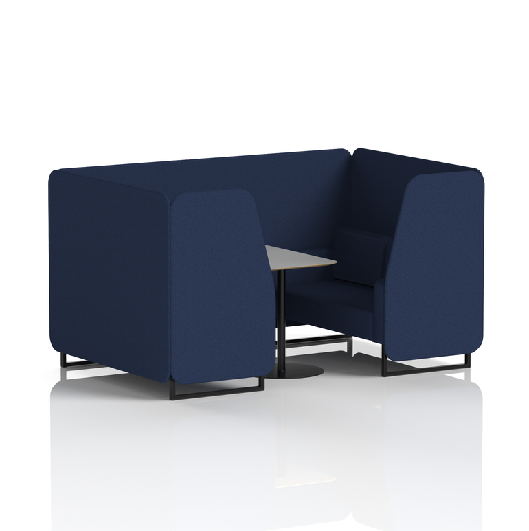 Brixworth Booth With Black Legs And Grey Table In Single Tone