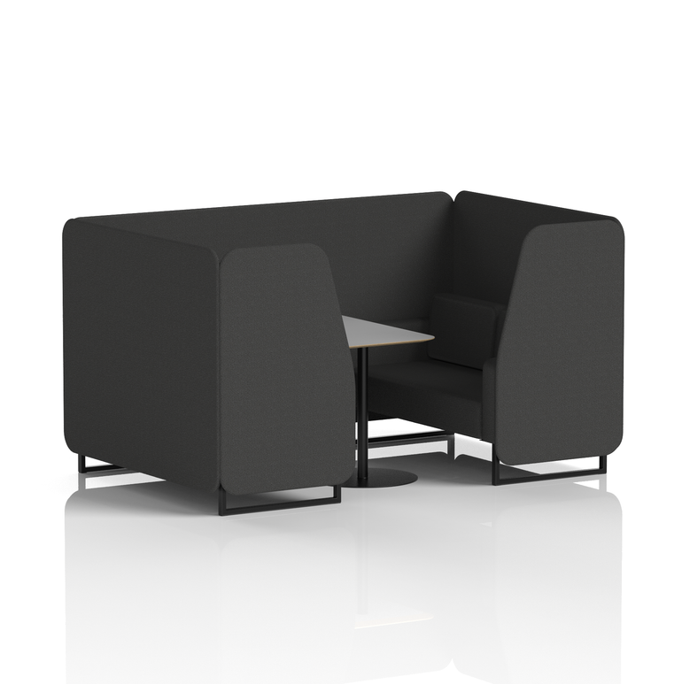 Brixworth Booth With Black Legs And Grey Table In Single Tone
