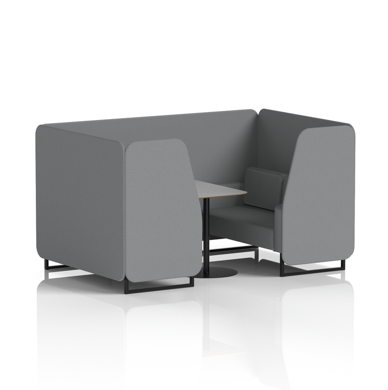Brixworth Booth With Black Legs And Grey Table In Single Tone