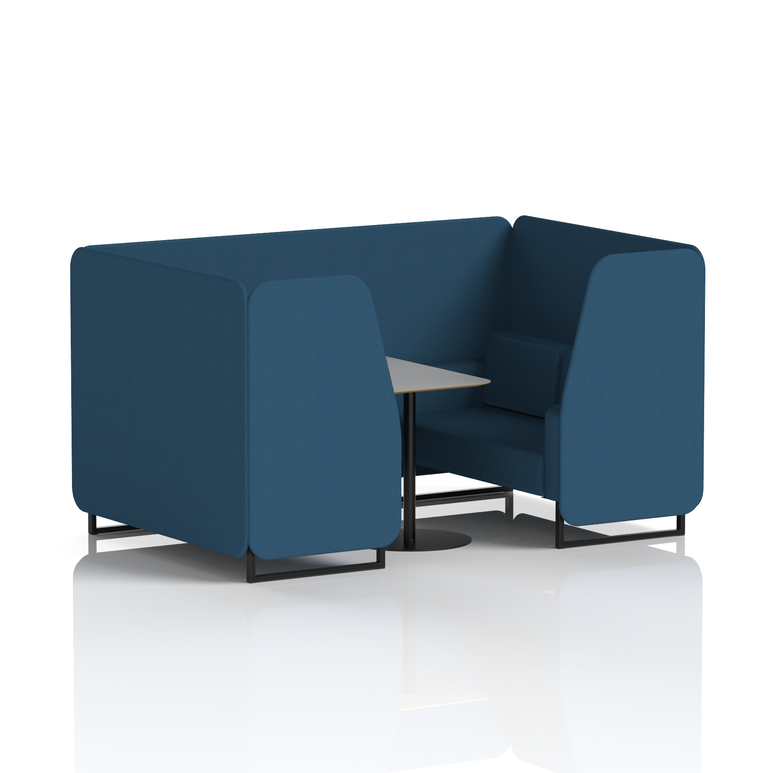 Brixworth Booth With Black Legs And Grey Table In Single Tone