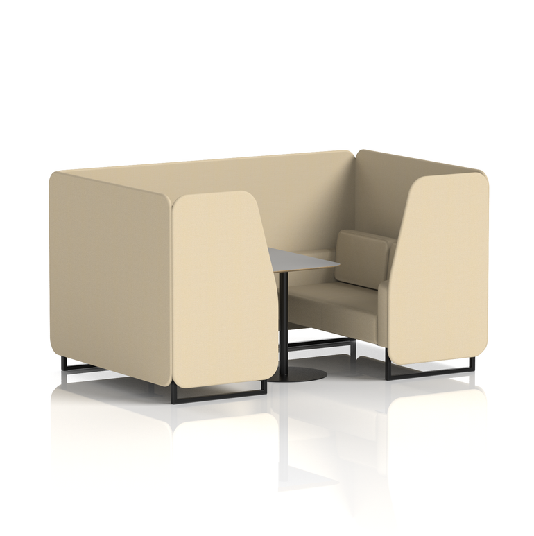Brixworth Booth With Black Legs And Grey Table In Single Tone