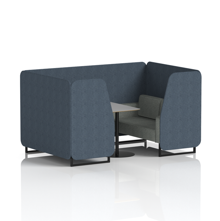 Brixworth Booth With Black Legs And Grey Table In Two Tone