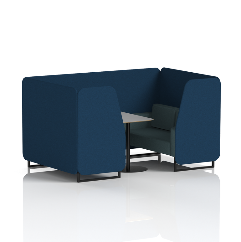 Brixworth Booth With Black Legs And Grey Table In Two Tone