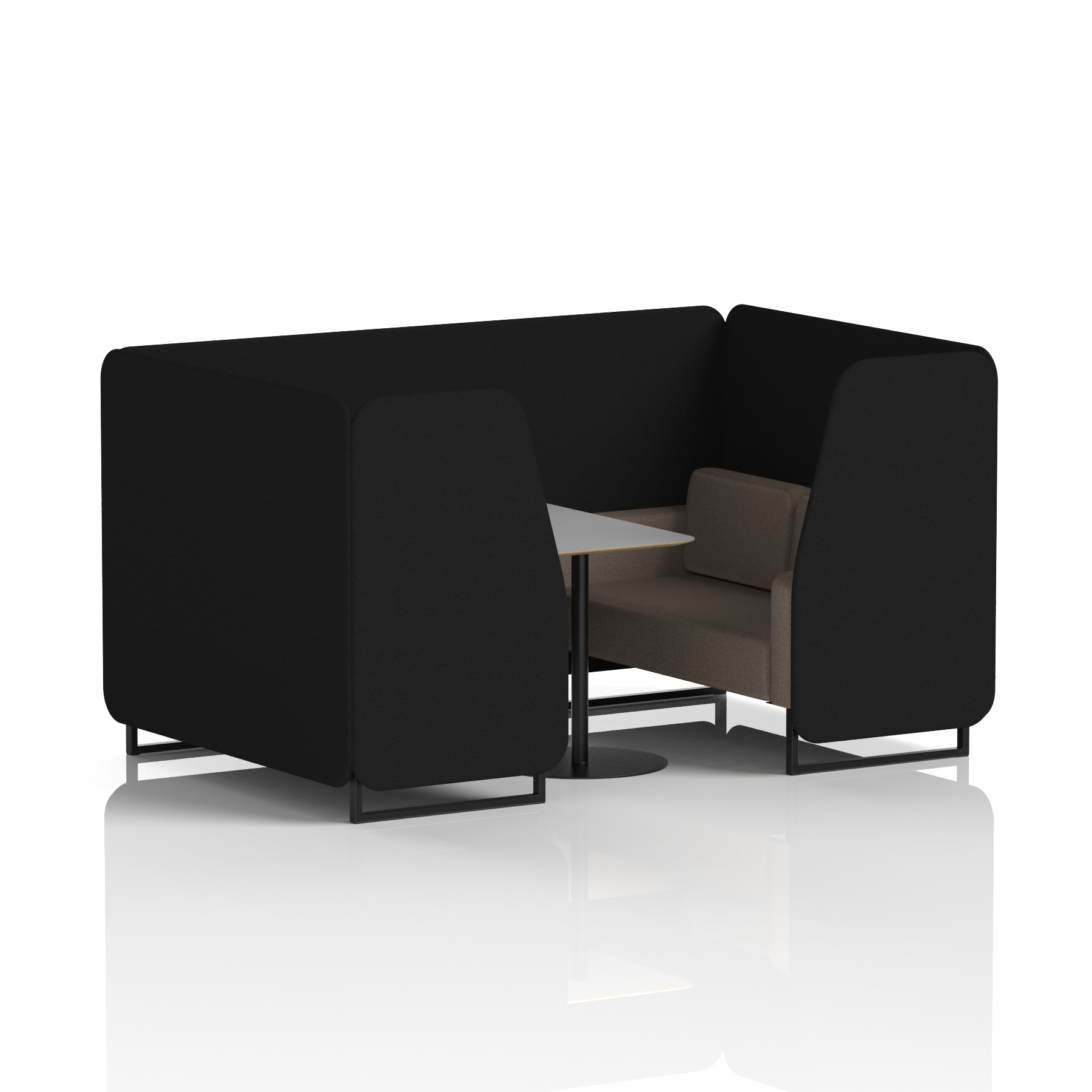 Brixworth Booth With Black Legs And Grey Table In Two Tone