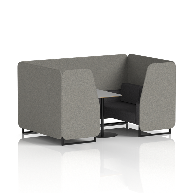 Brixworth Booth With Black Legs And Grey Table In Two Tone