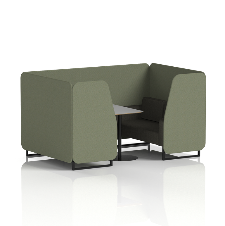 Brixworth Booth With Black Legs And Grey Table In Two Tone