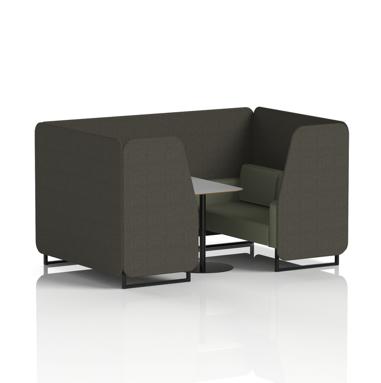 Brixworth Booth With Black Legs And Grey Table In Two Tone