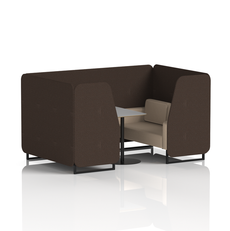Brixworth Booth With Black Legs And Grey Table In Two Tone