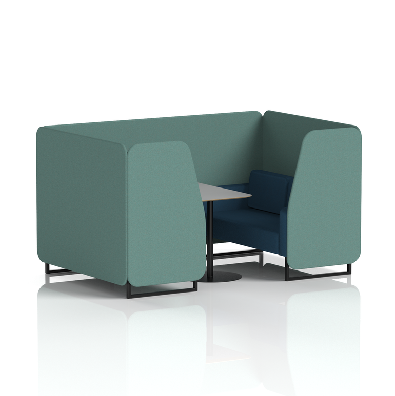 Brixworth Booth With Black Legs And Grey Table In Two Tone