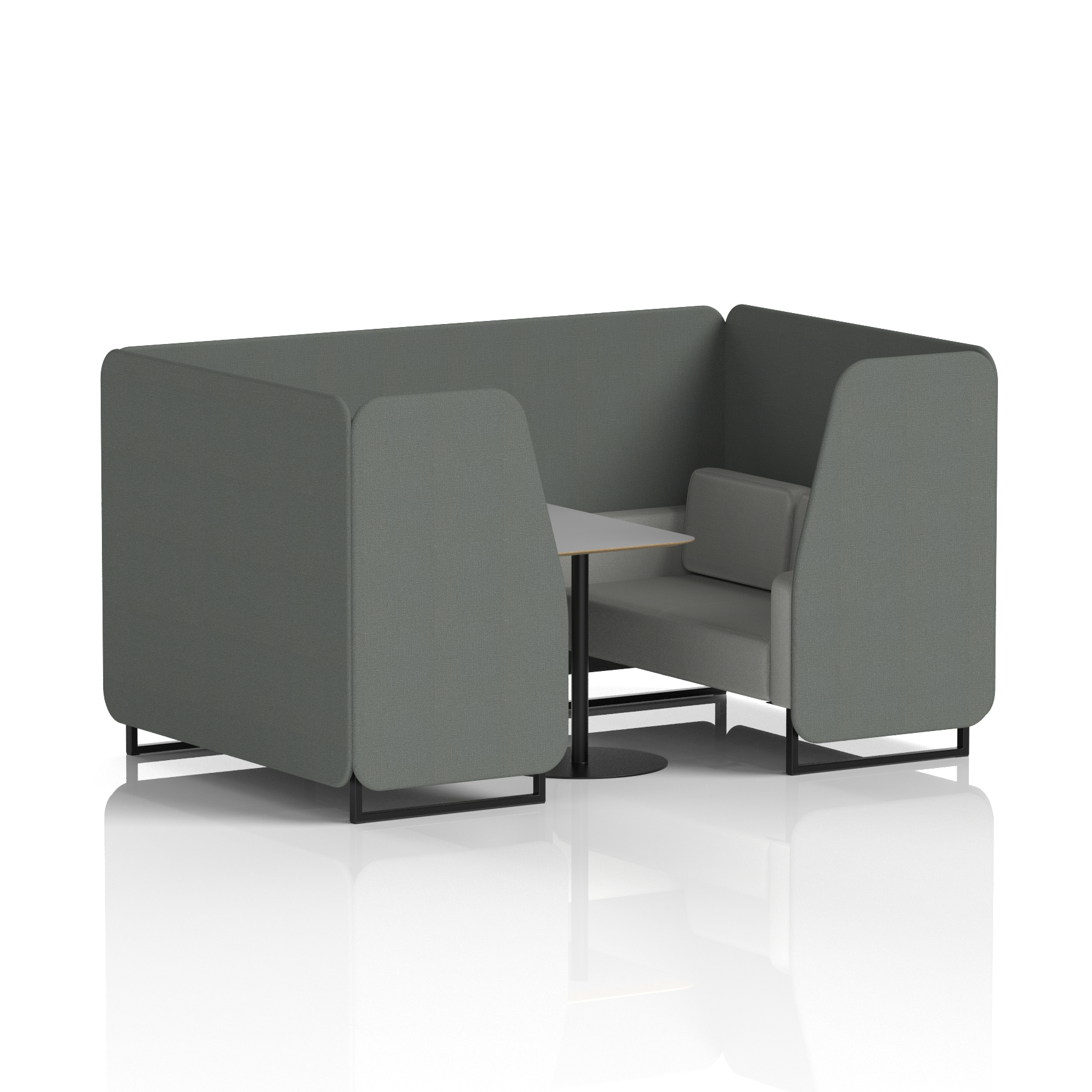 Brixworth Booth With Black Legs And Grey Table In Two Tone