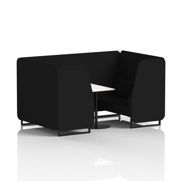 Brixworth Booth With Black Legs And White Table In Single Tone