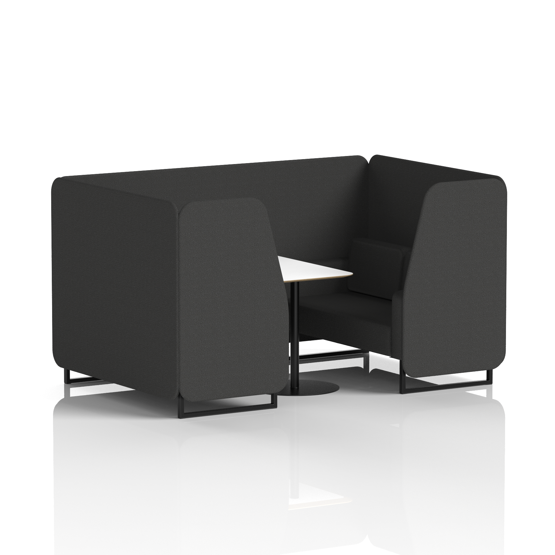 Brixworth Booth With Black Legs And White Table In Single Tone