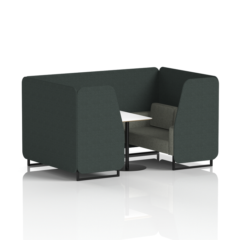 Brixworth Booth With Black Legs And White Table In Two Tone