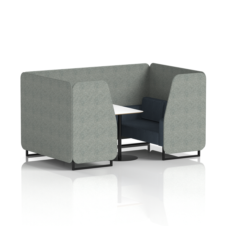 Brixworth Booth With Black Legs And White Table In Two Tone