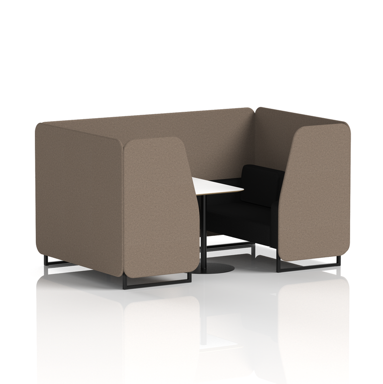 Brixworth Booth With Black Legs And White Table In Two Tone