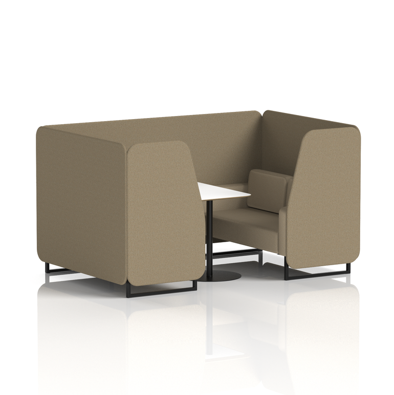 Brixworth Booth With Black Legs And White Table In Two Tone
