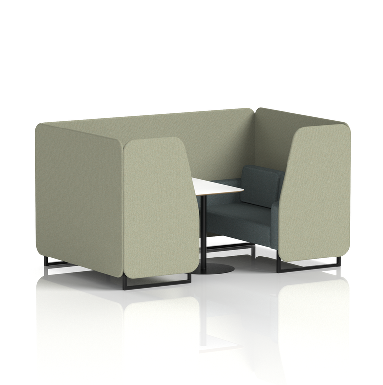 Brixworth Booth With Black Legs And White Table In Two Tone