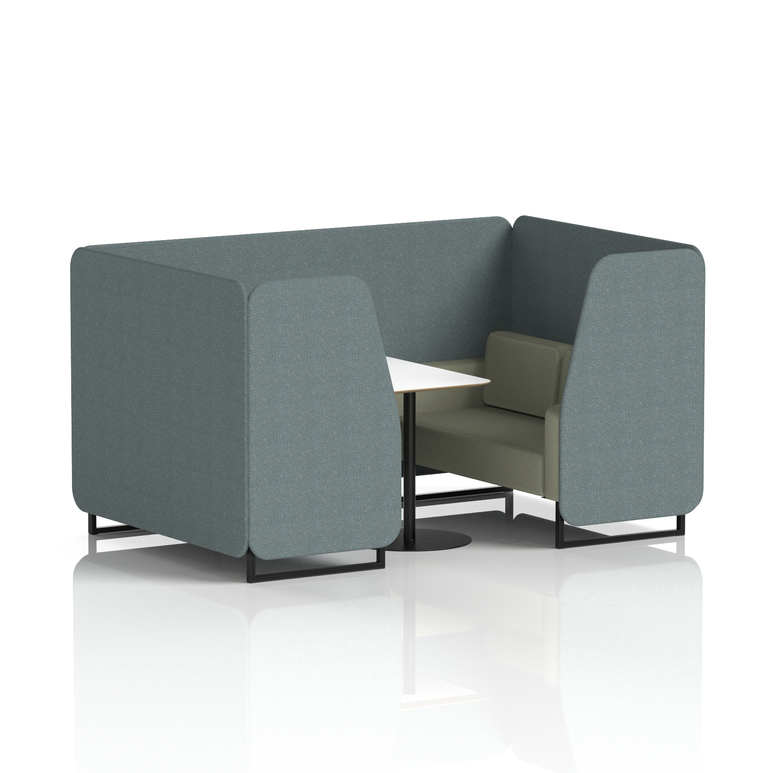 Brixworth Booth With Black Legs And White Table In Two Tone