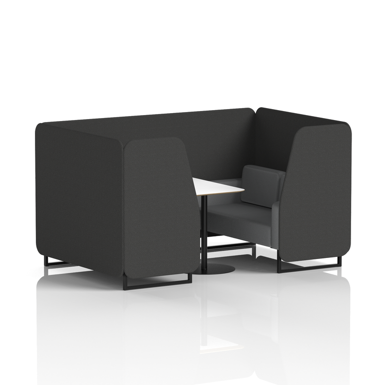 Brixworth Booth With Black Legs And White Table In Two Tone