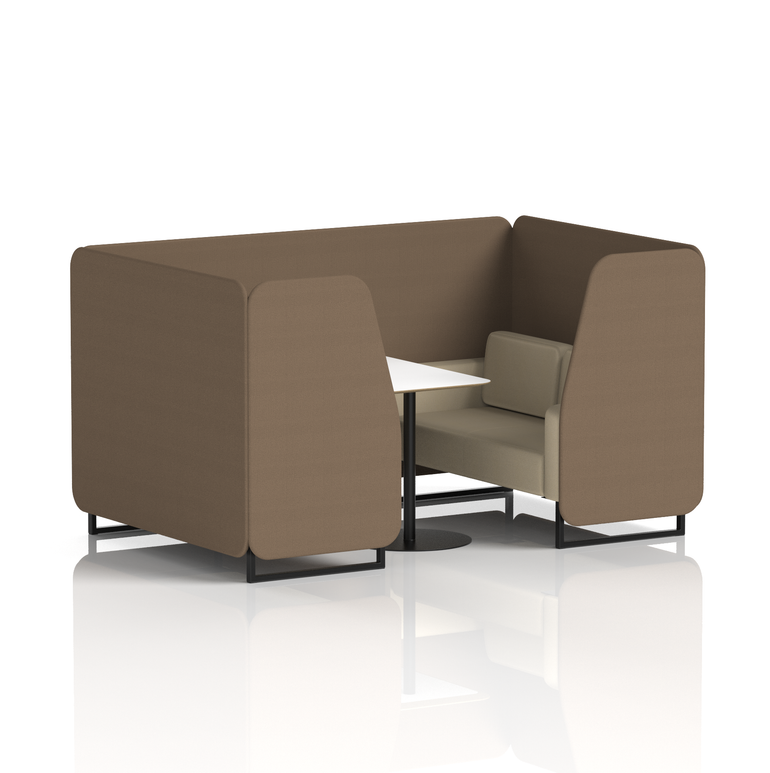 Brixworth Booth With Black Legs And White Table In Two Tone