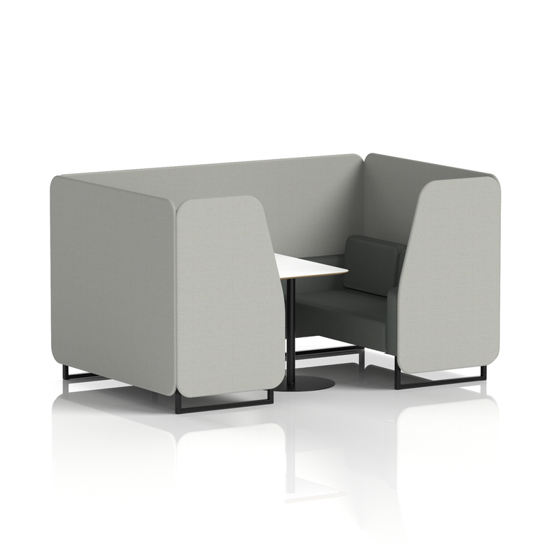 Brixworth Booth With Black Legs And White Table In Two Tone