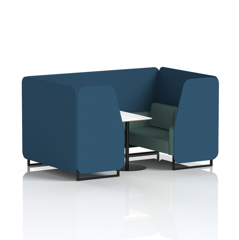 Brixworth Booth With Black Legs And White Table In Two Tone
