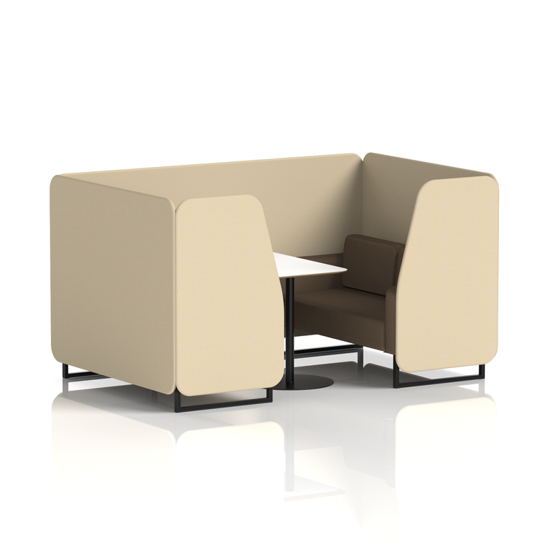 Brixworth Booth With Black Legs And White Table In Two Tone