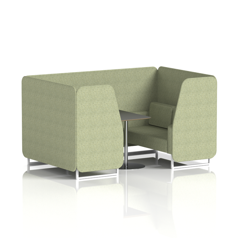 Brixworth Booth With White Legs And Black Table In Single Tone