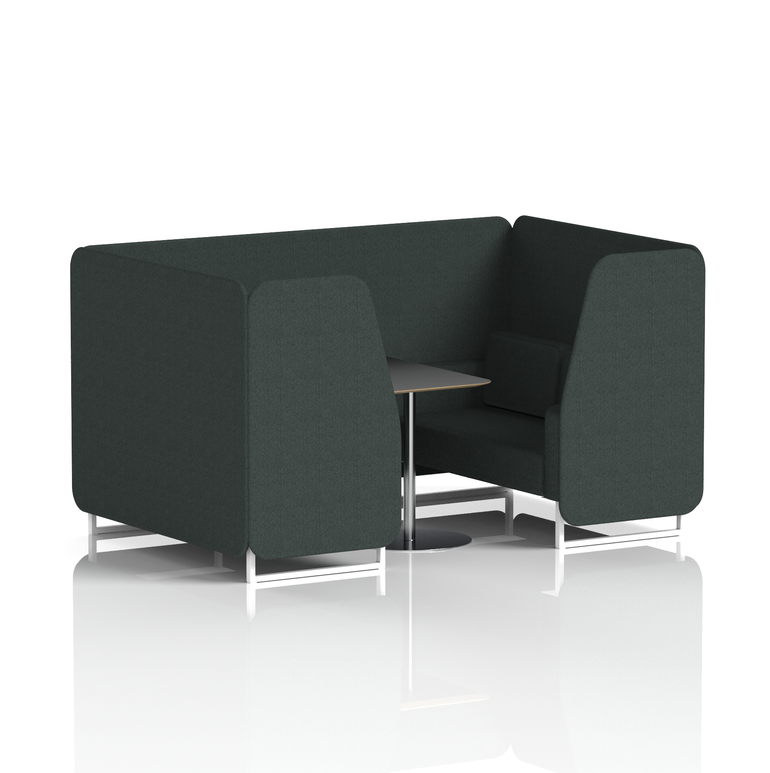 Brixworth Booth With White Legs And Black Table In Single Tone