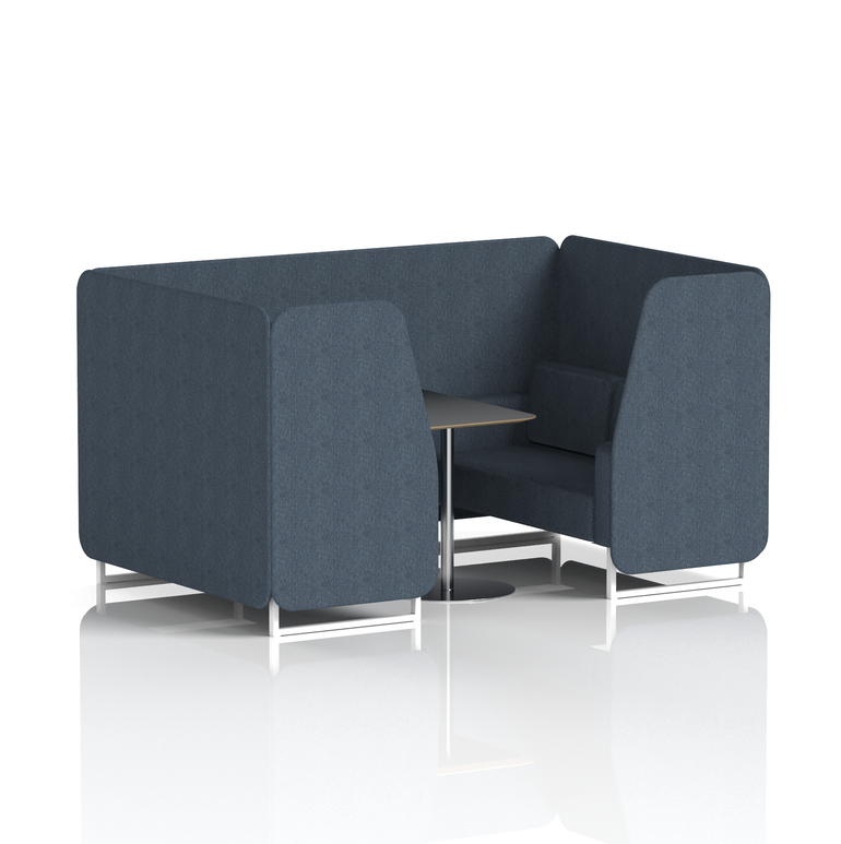 Brixworth Booth With White Legs And Black Table In Single Tone