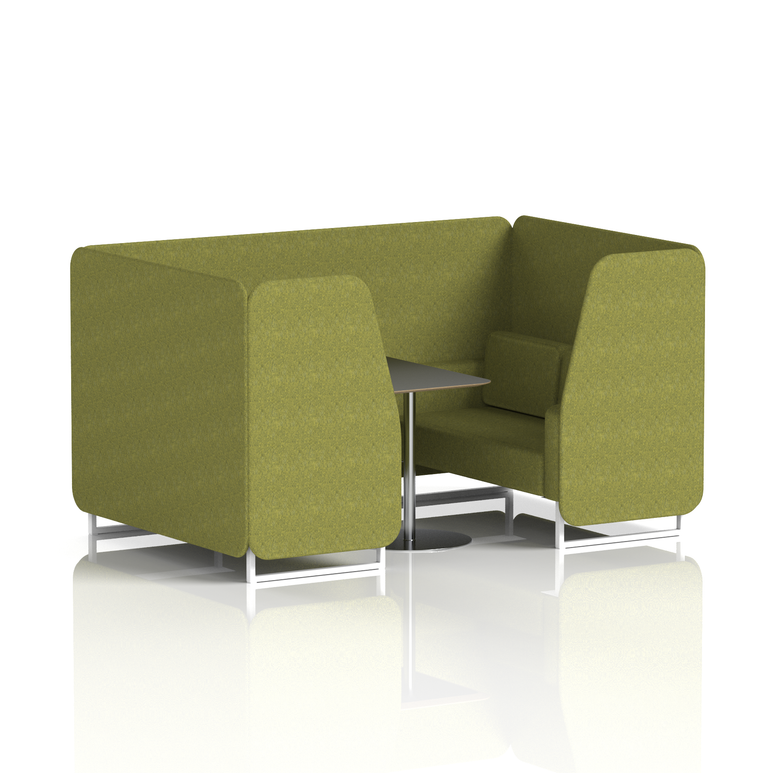 Brixworth Booth With White Legs And Black Table In Single Tone