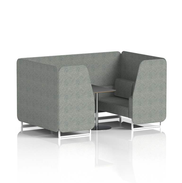 Brixworth Booth With White Legs And Black Table In Single Tone