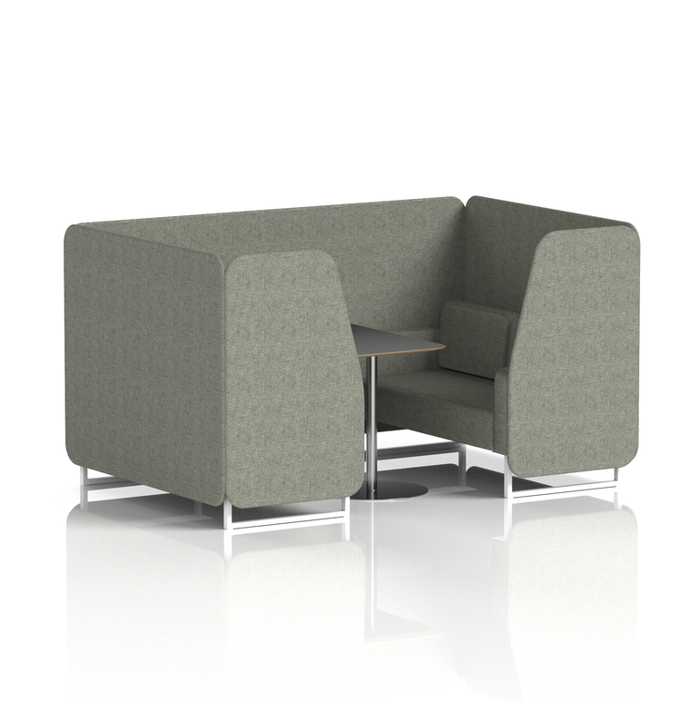 Brixworth Booth With White Legs And Black Table In Single Tone