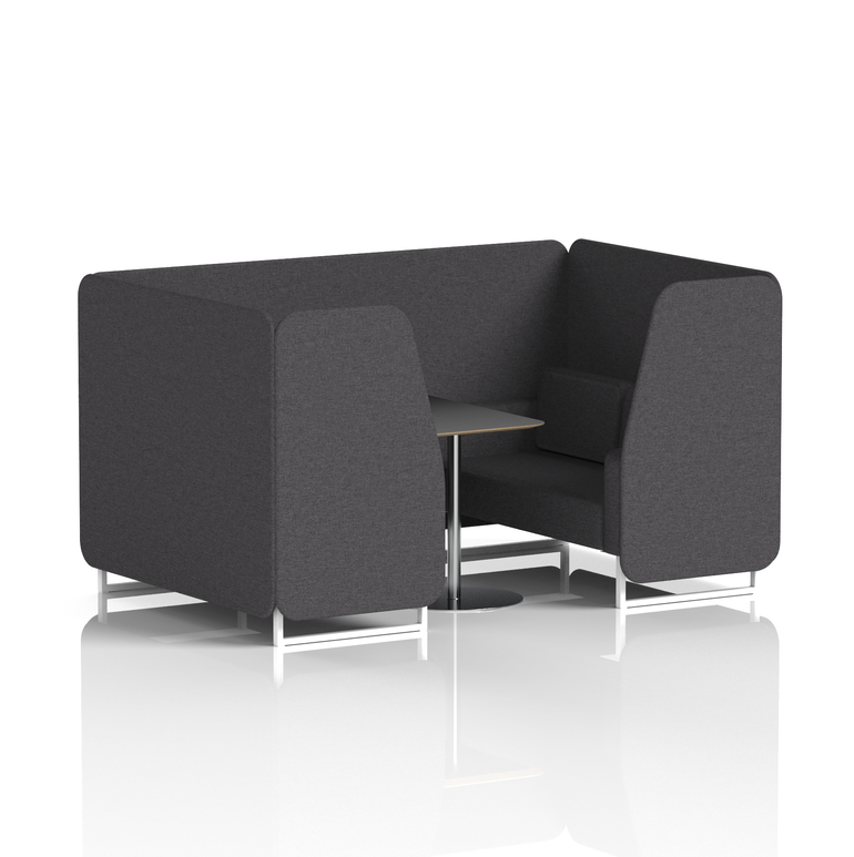 Brixworth Booth With White Legs And Black Table In Single Tone