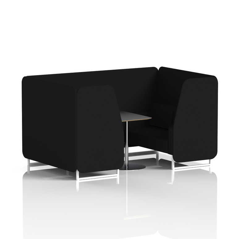Brixworth Booth With White Legs And Black Table In Single Tone