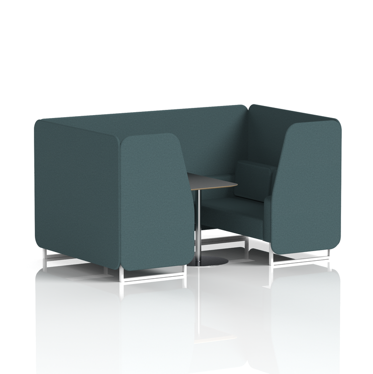 Brixworth Booth With White Legs And Black Table In Single Tone