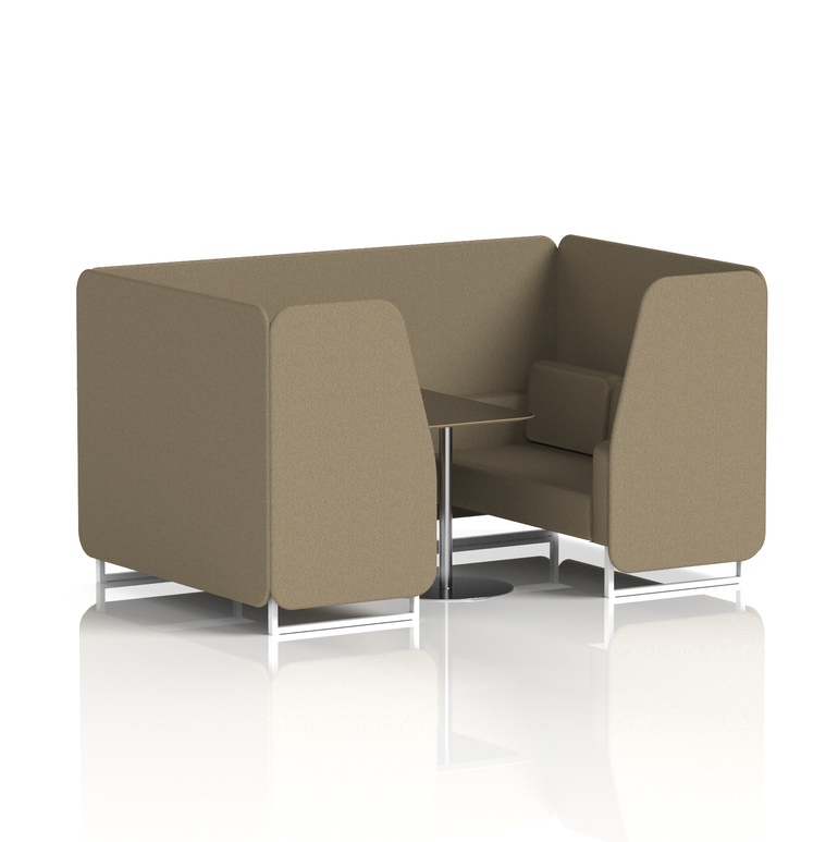 Brixworth Booth With White Legs And Black Table In Single Tone
