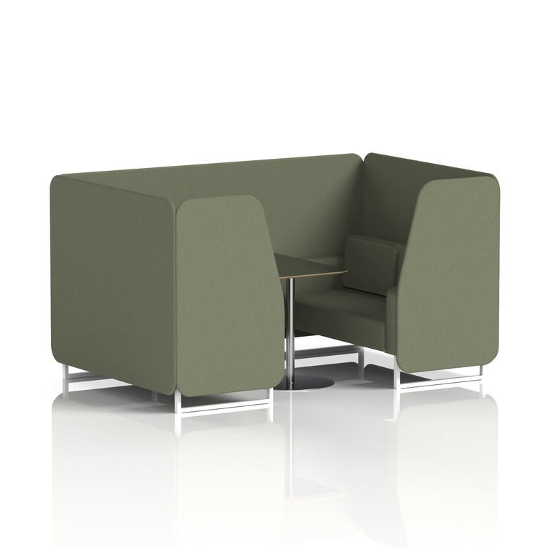 Brixworth Booth With White Legs And Black Table In Single Tone