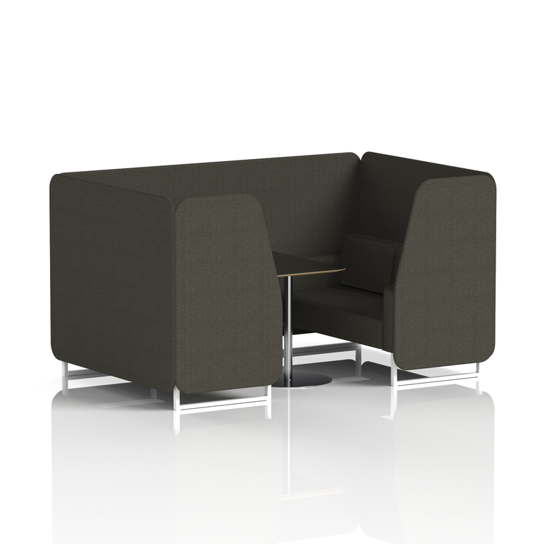 Brixworth Booth With White Legs And Black Table In Single Tone