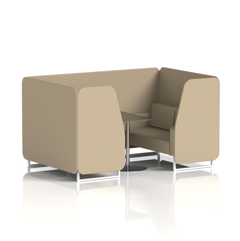 Brixworth Booth With White Legs And Black Table In Single Tone