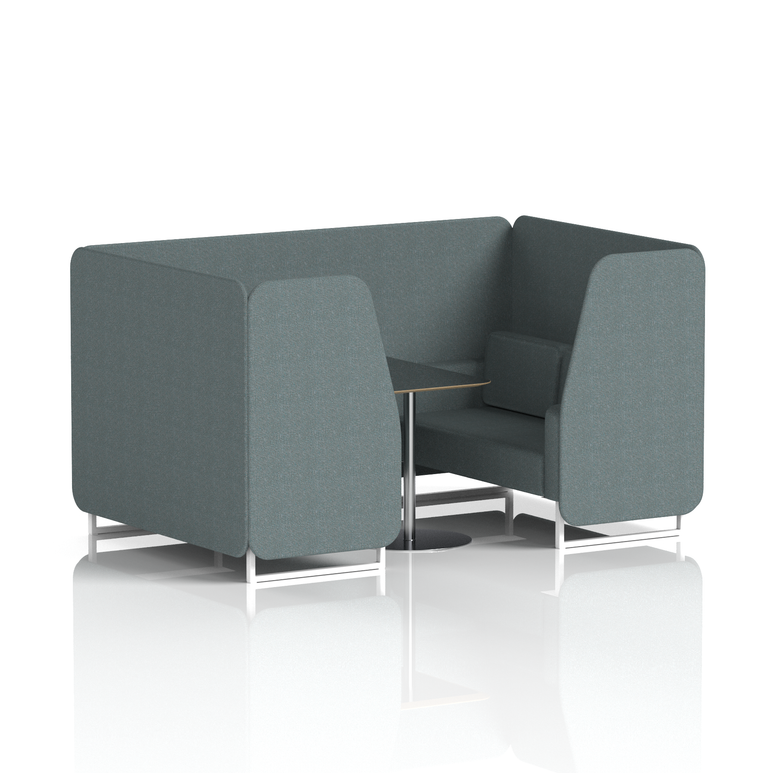 Brixworth Booth With White Legs And Black Table In Single Tone