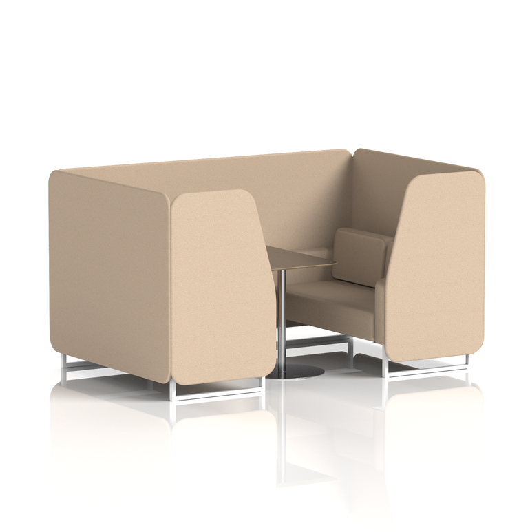 Brixworth Booth With White Legs And Black Table In Single Tone