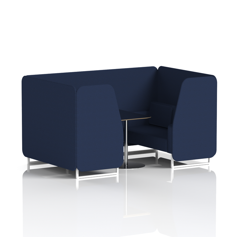 Brixworth Booth With White Legs And Black Table In Single Tone