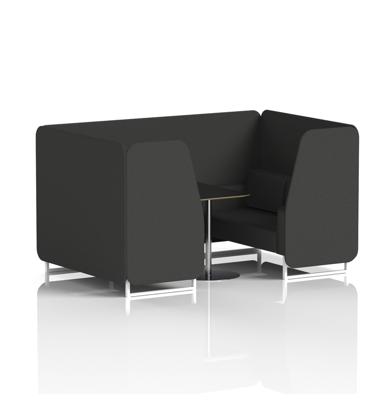 Brixworth Booth With White Legs And Black Table In Single Tone
