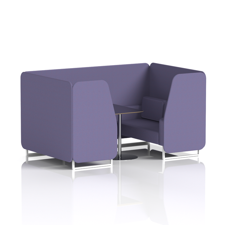 Brixworth Booth With White Legs And Black Table In Single Tone