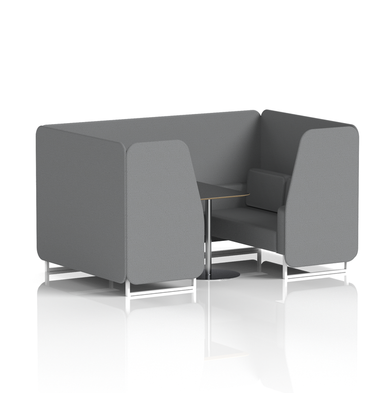 Brixworth Booth With White Legs And Black Table In Single Tone