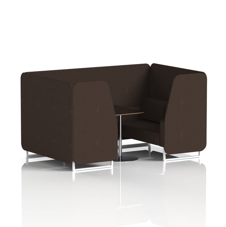 Brixworth Booth With White Legs And Black Table In Single Tone