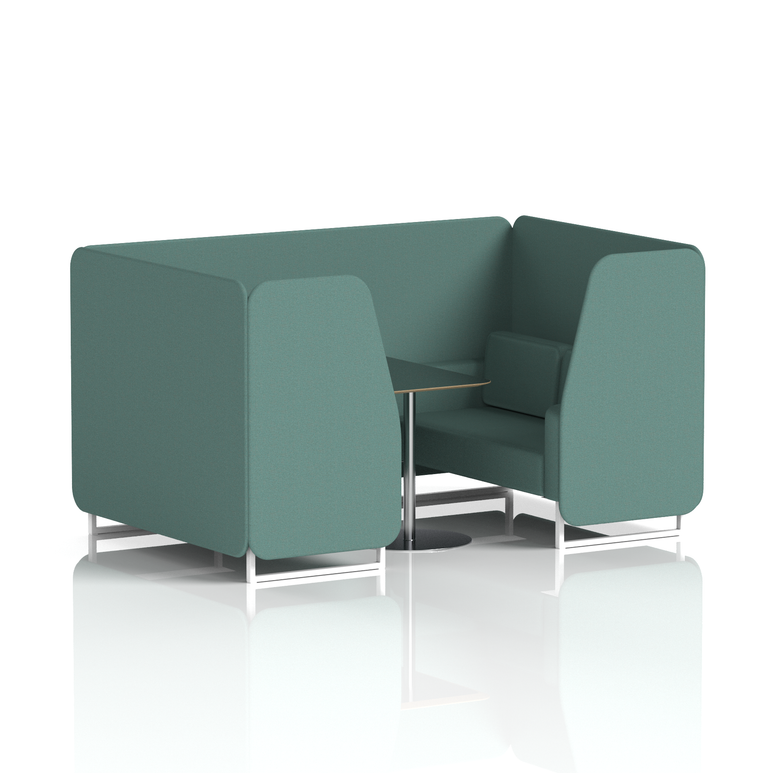 Brixworth Booth With White Legs And Black Table In Single Tone