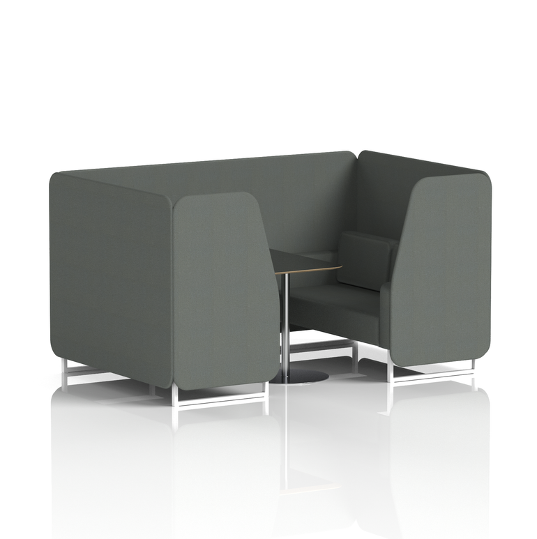 Brixworth Booth With White Legs And Black Table In Single Tone