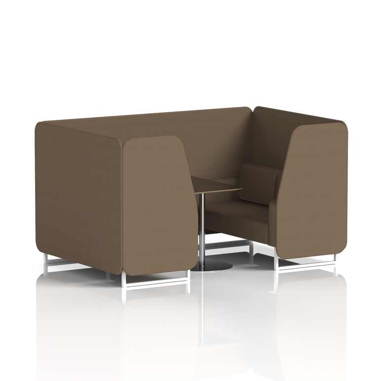 Brixworth Booth With White Legs And Black Table In Single Tone